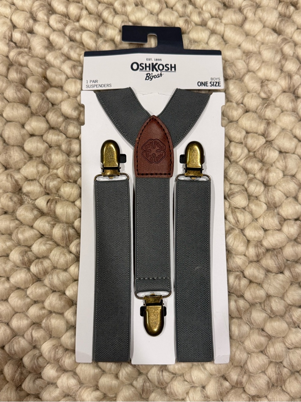 Boys Osh Kosh B’gosh Gray Suspenders